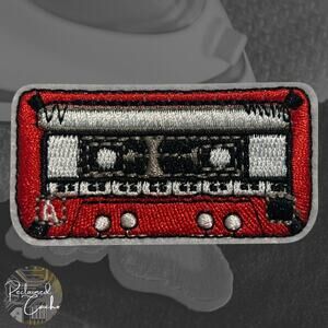 Red Cassette Iron On Patch
